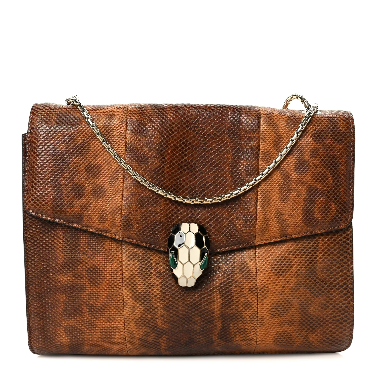 Karung Serpenti Forever Medium Shoulder Bag Brown