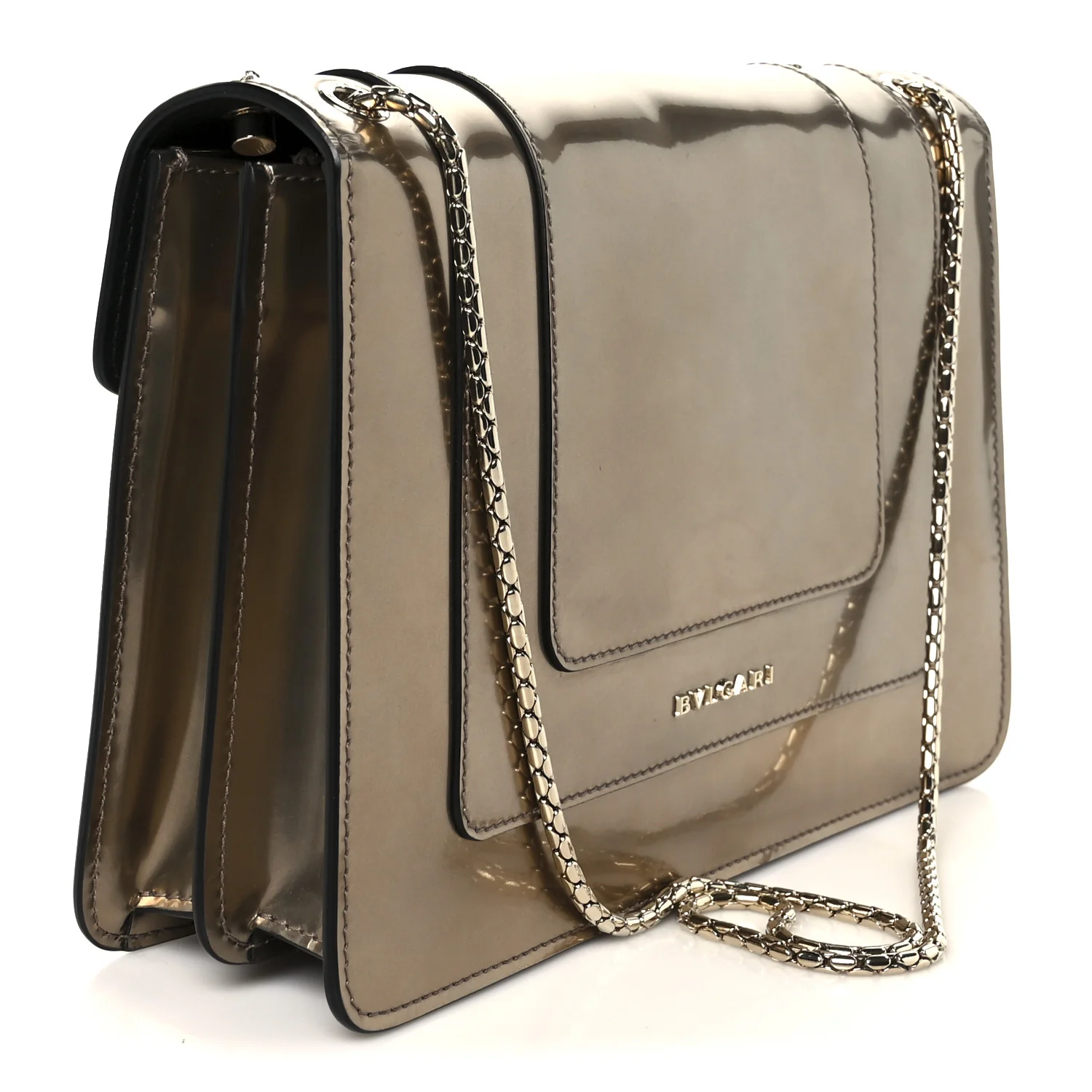 Metallic Calfskin Serpenti Forever Crossbody Bag Bronze - Image 3