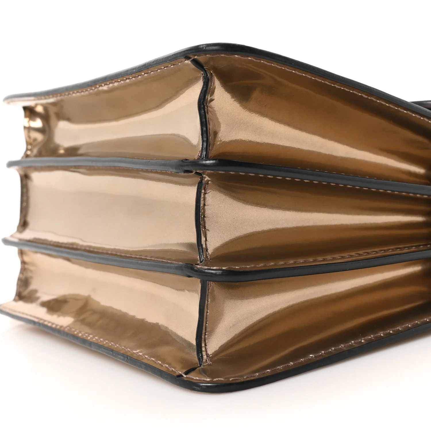 Metallic Calfskin Serpenti Forever Top Handle Gold - Image 10