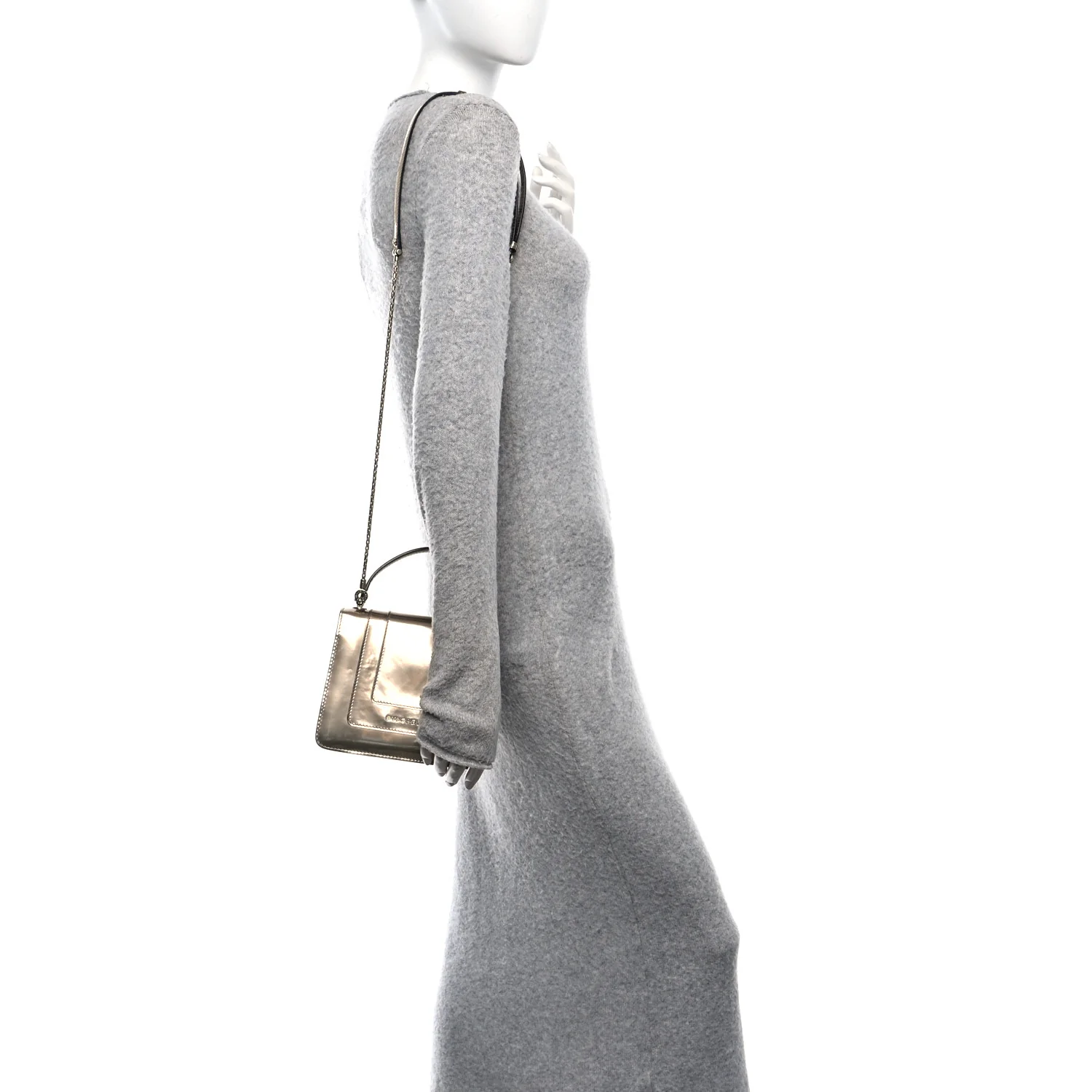 Metallic Calfskin Serpenti Forever Top Handle Gold - Image 2