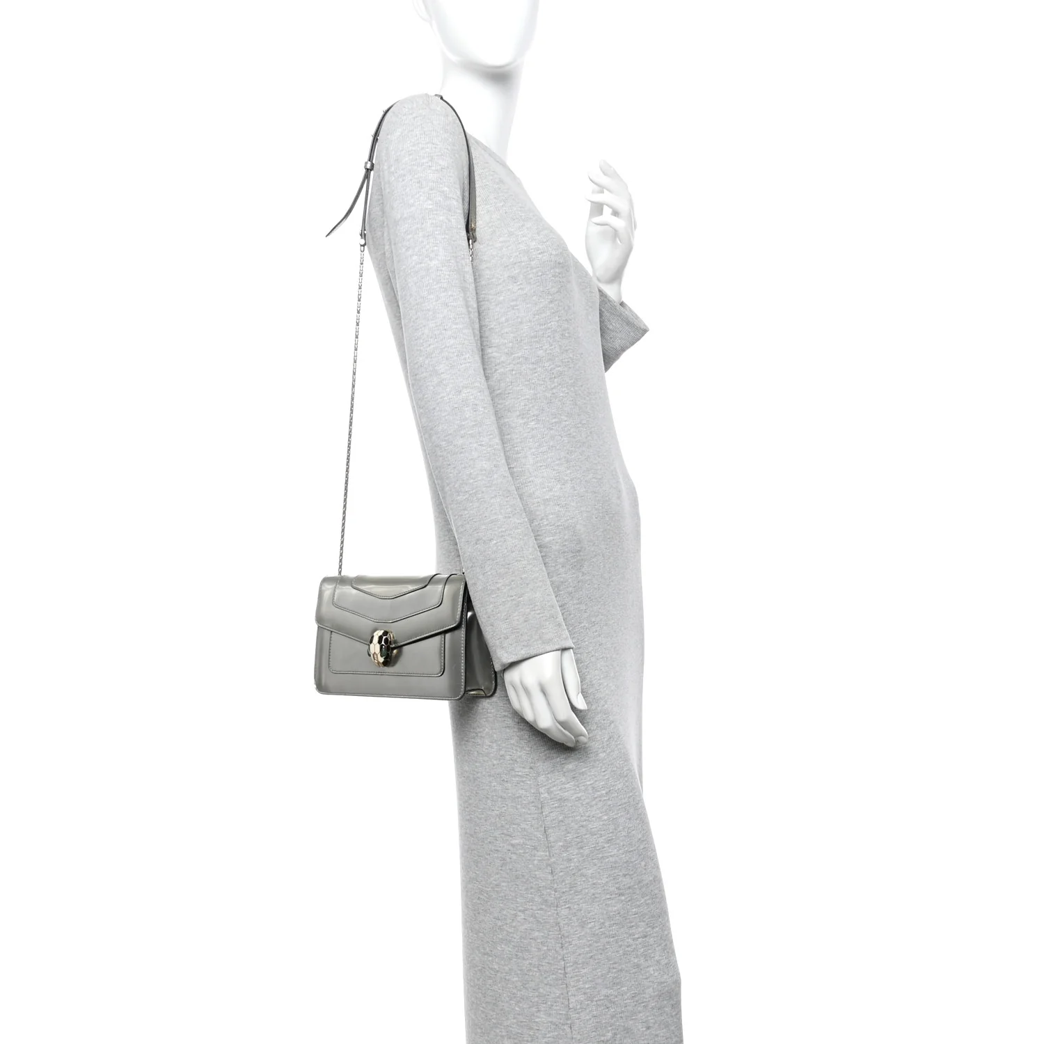 Metallic Serpenti Forever Small Shoulder Bag Silver - Image 2
