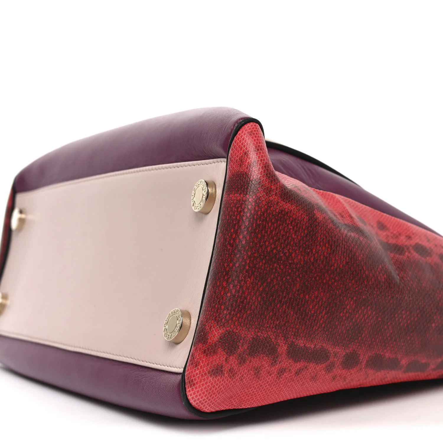 Nappa Karung Serpenti Top Handle Tote Pink Multicolor - Image 10