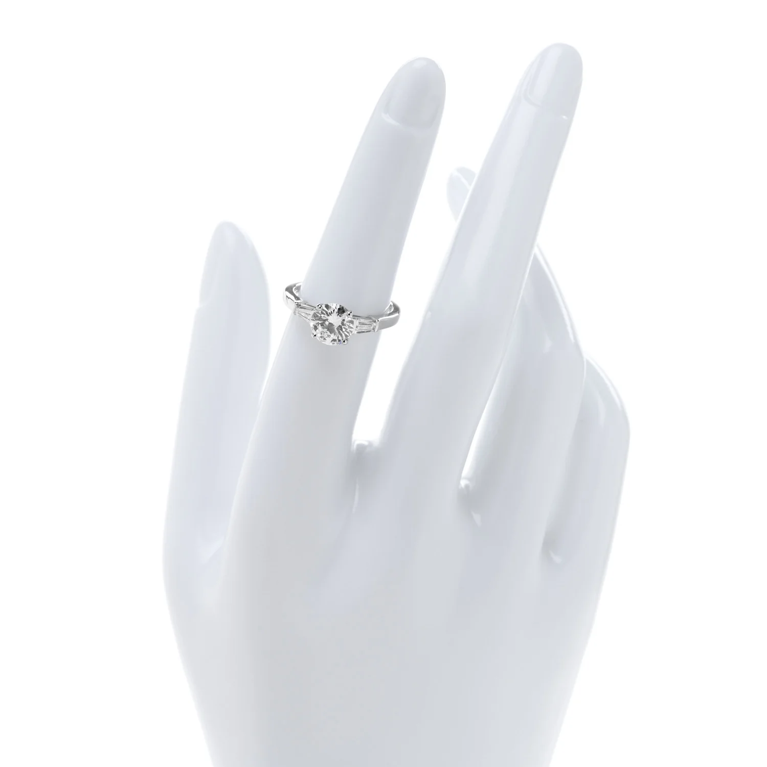 Platinum Diamond 1.25ct Three Stone Engagement Ring 51 5.75 - Image 2