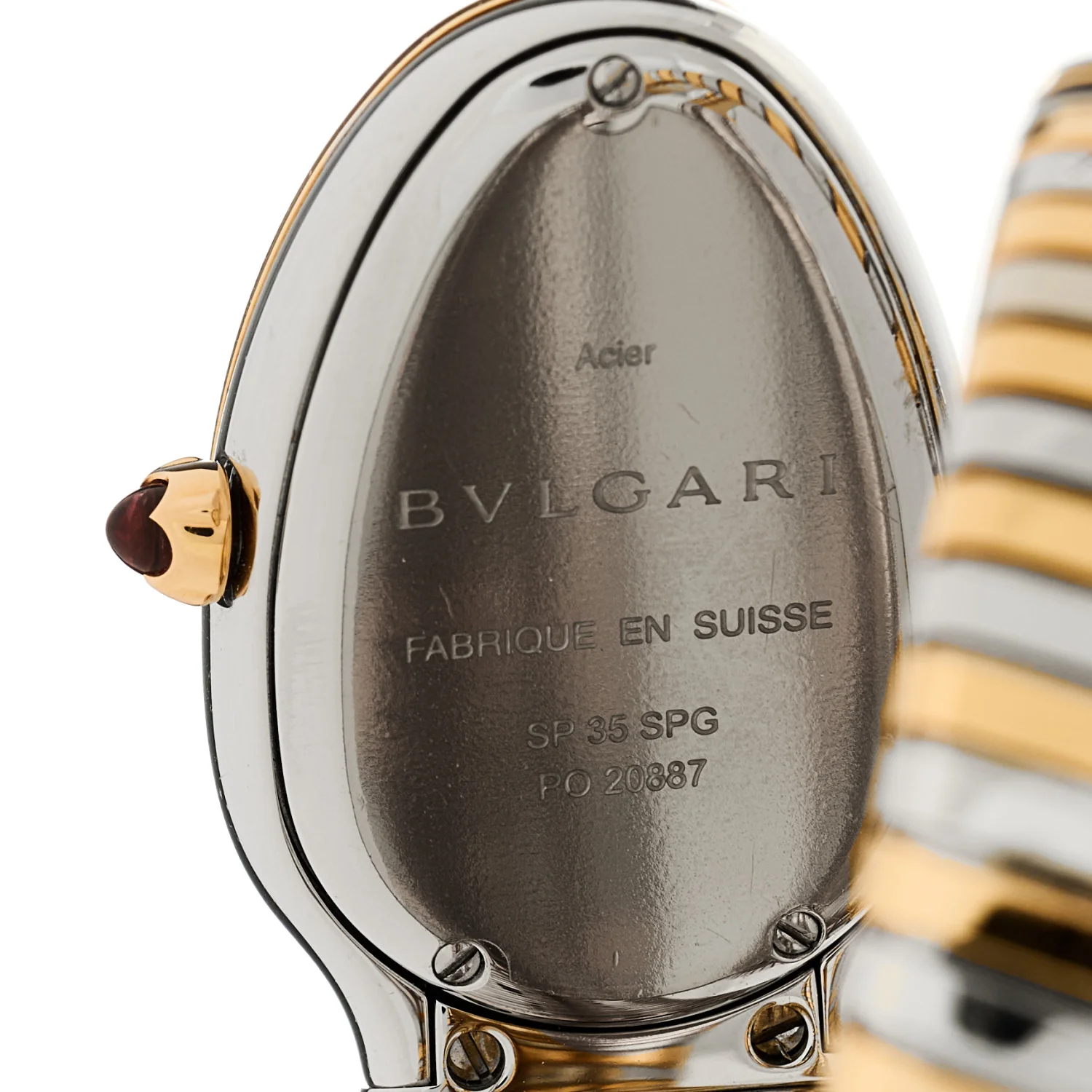 Stainless Steel 18K Rose Gold Diamond Bezel 35mm Serpenti Tubogas Double Spiral Quartz Watch - Image 4
