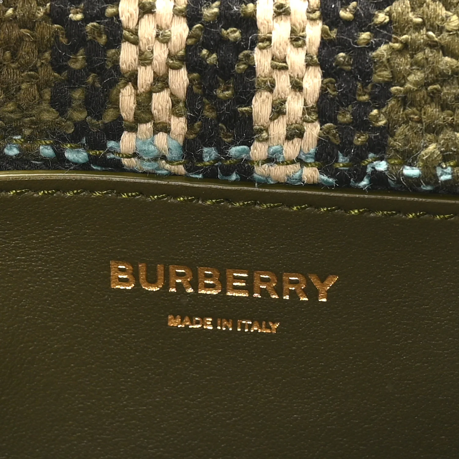 Calfskin Boucle Check Small Lola Chain Bag Olive Green - Image 6
