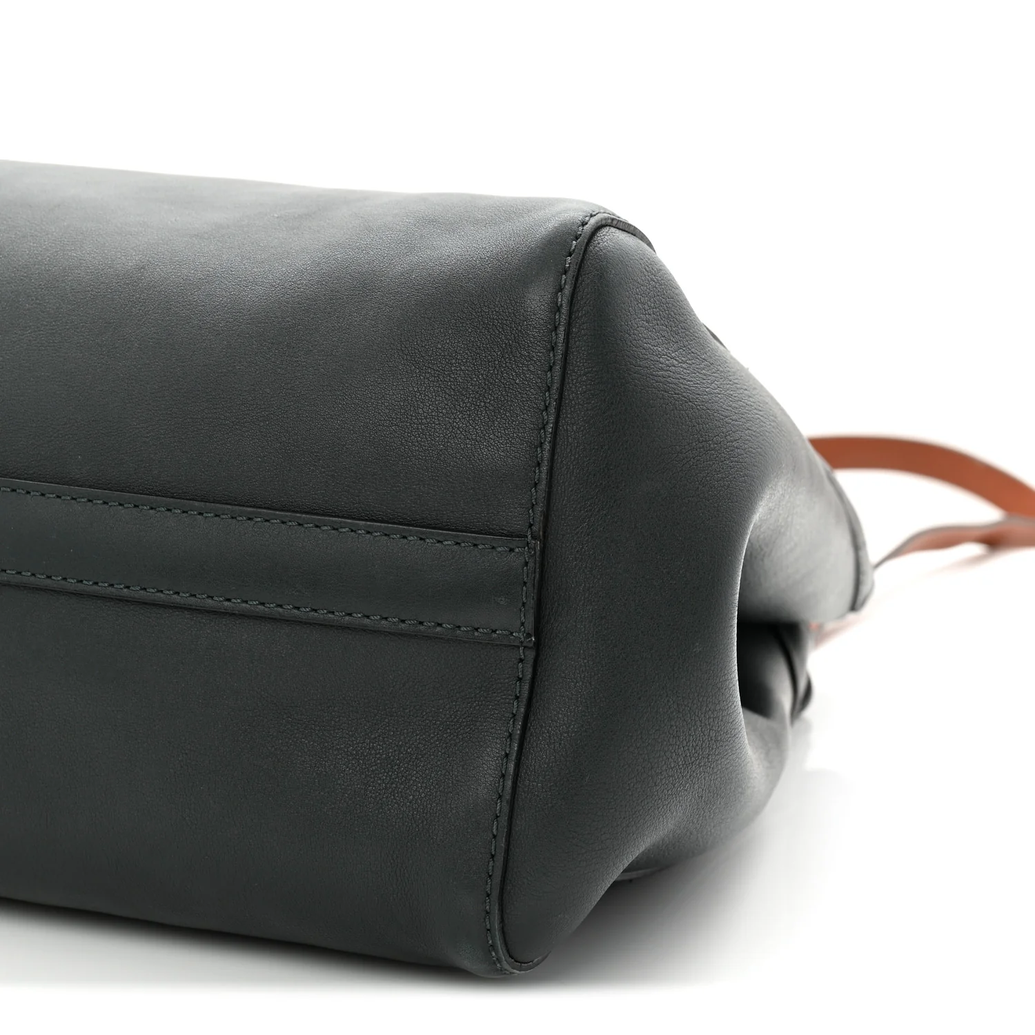 Calfskin Grommet Detail Tote Dark Emerald - Image 19