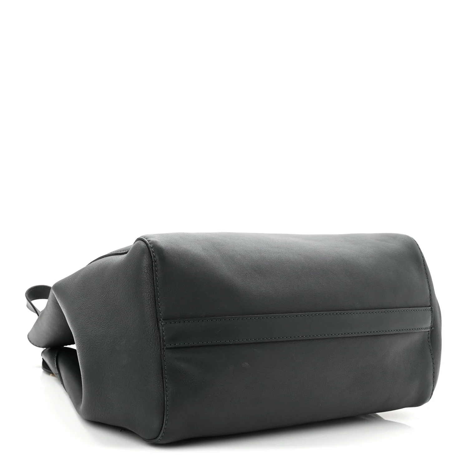Calfskin Grommet Detail Tote Dark Emerald - Image 9