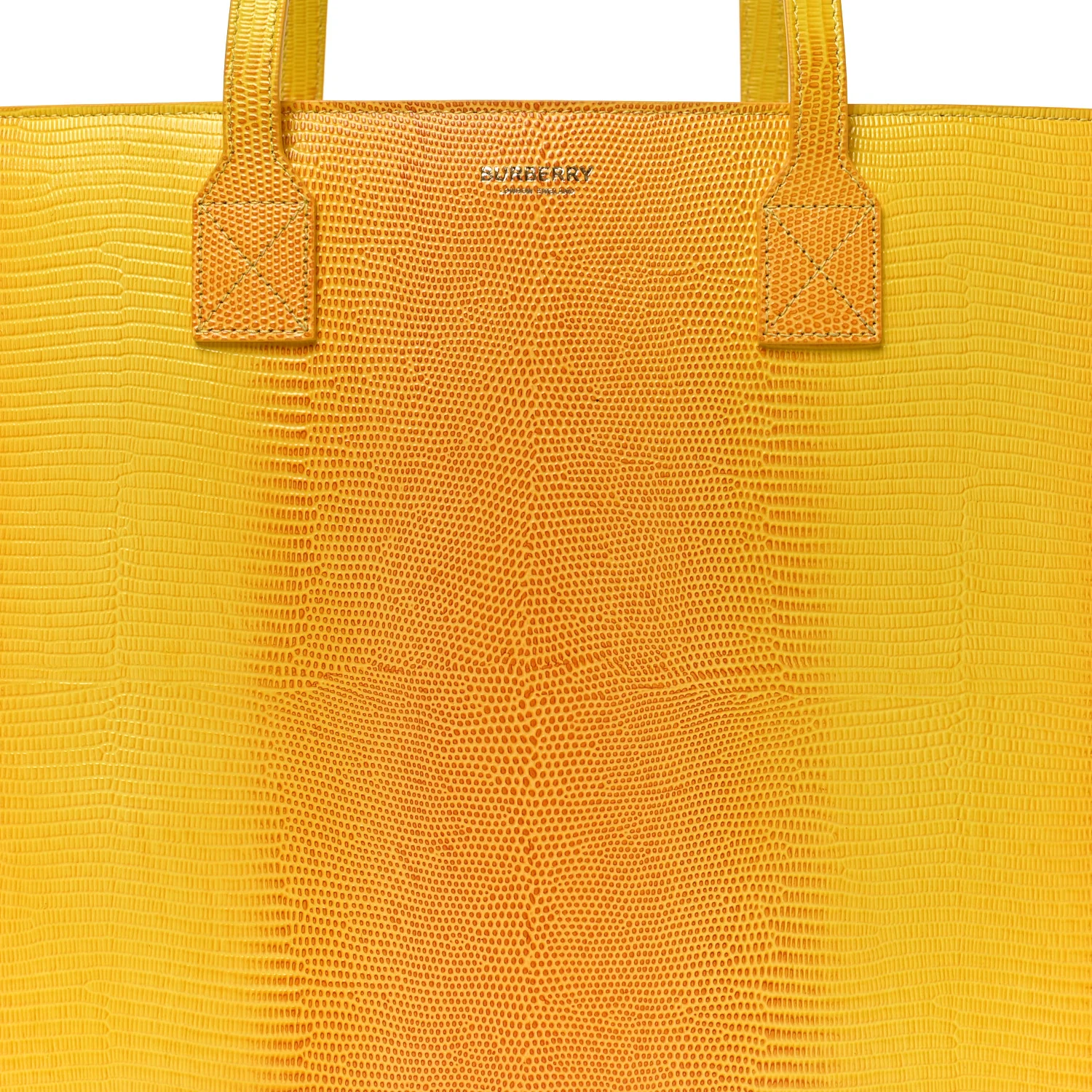 Calfskin Lizard Embossed Medium London Tote Marigold - Image 7