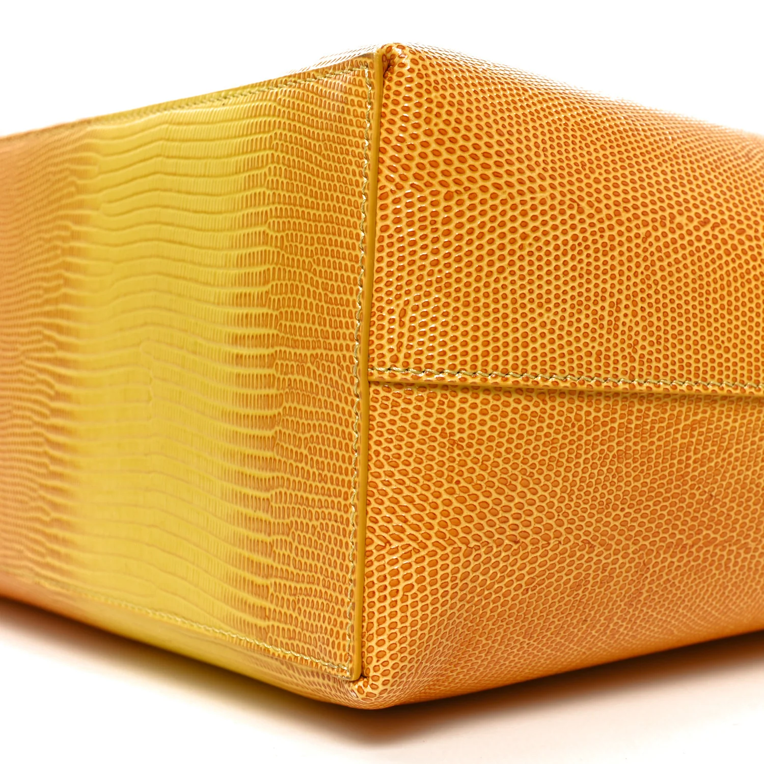 Calfskin Lizard Embossed Medium London Tote Marigold - Image 9