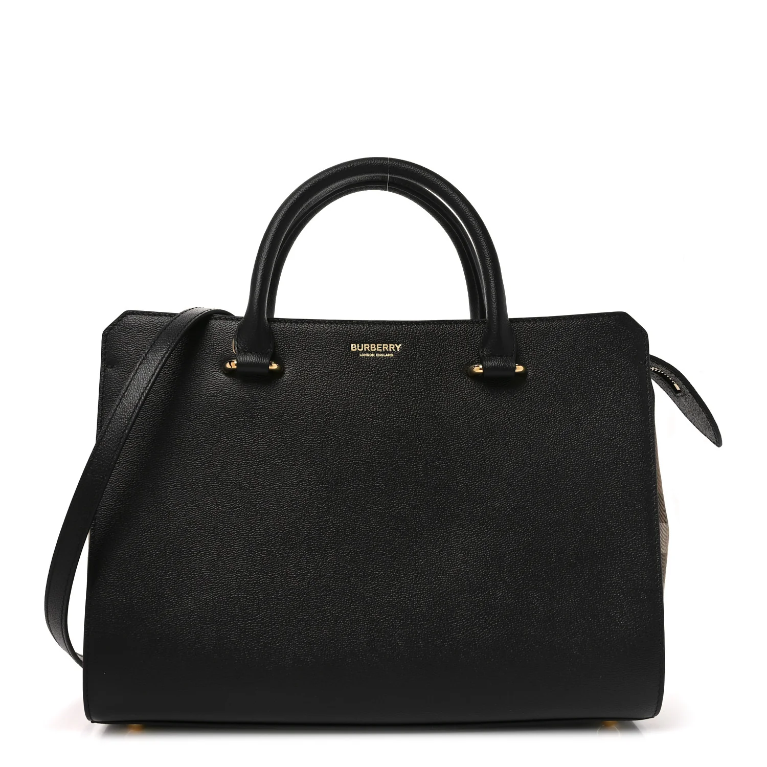 Calfskin Mega Check Small Banwell Tote Black