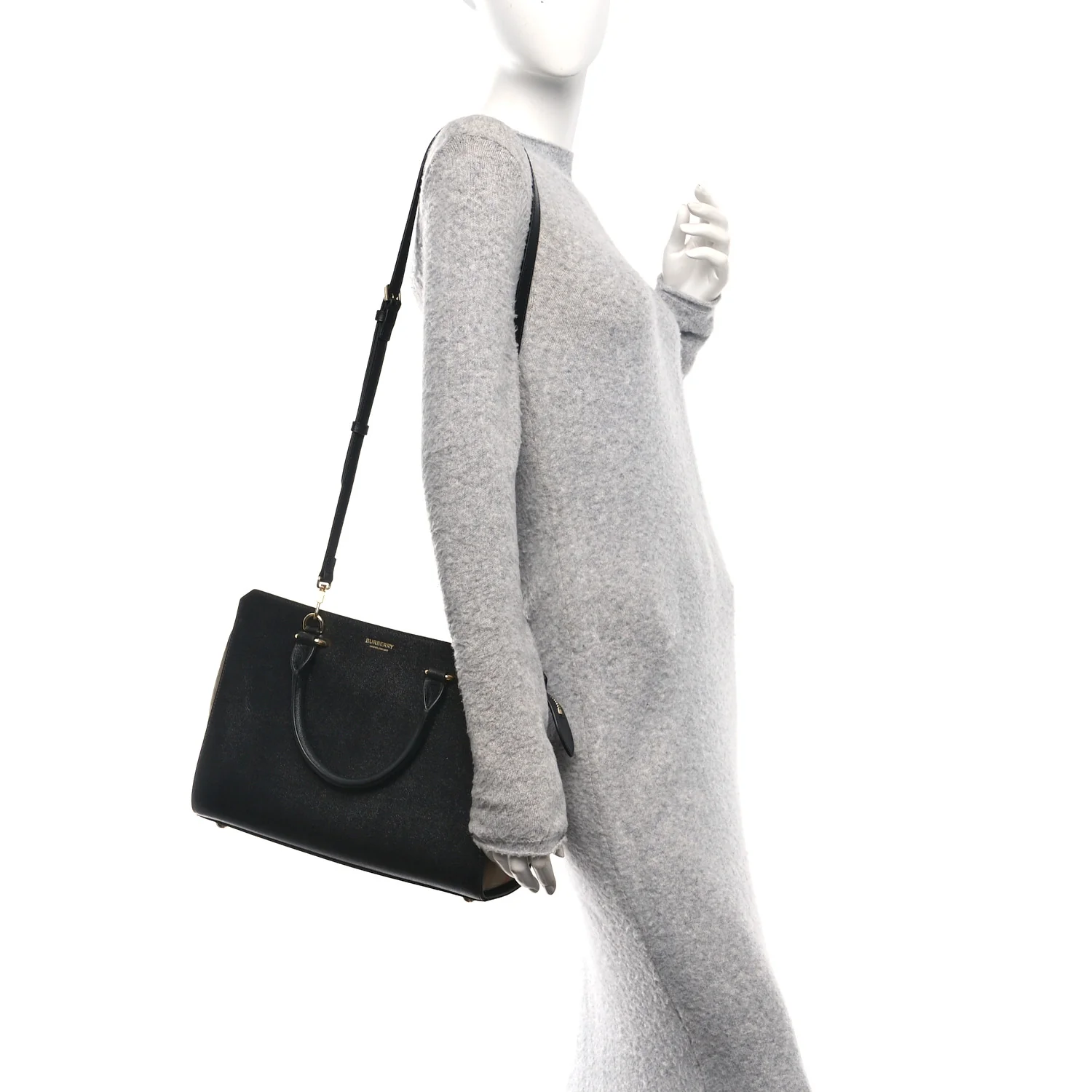 Calfskin Mega Check Small Banwell Tote Black - Image 2