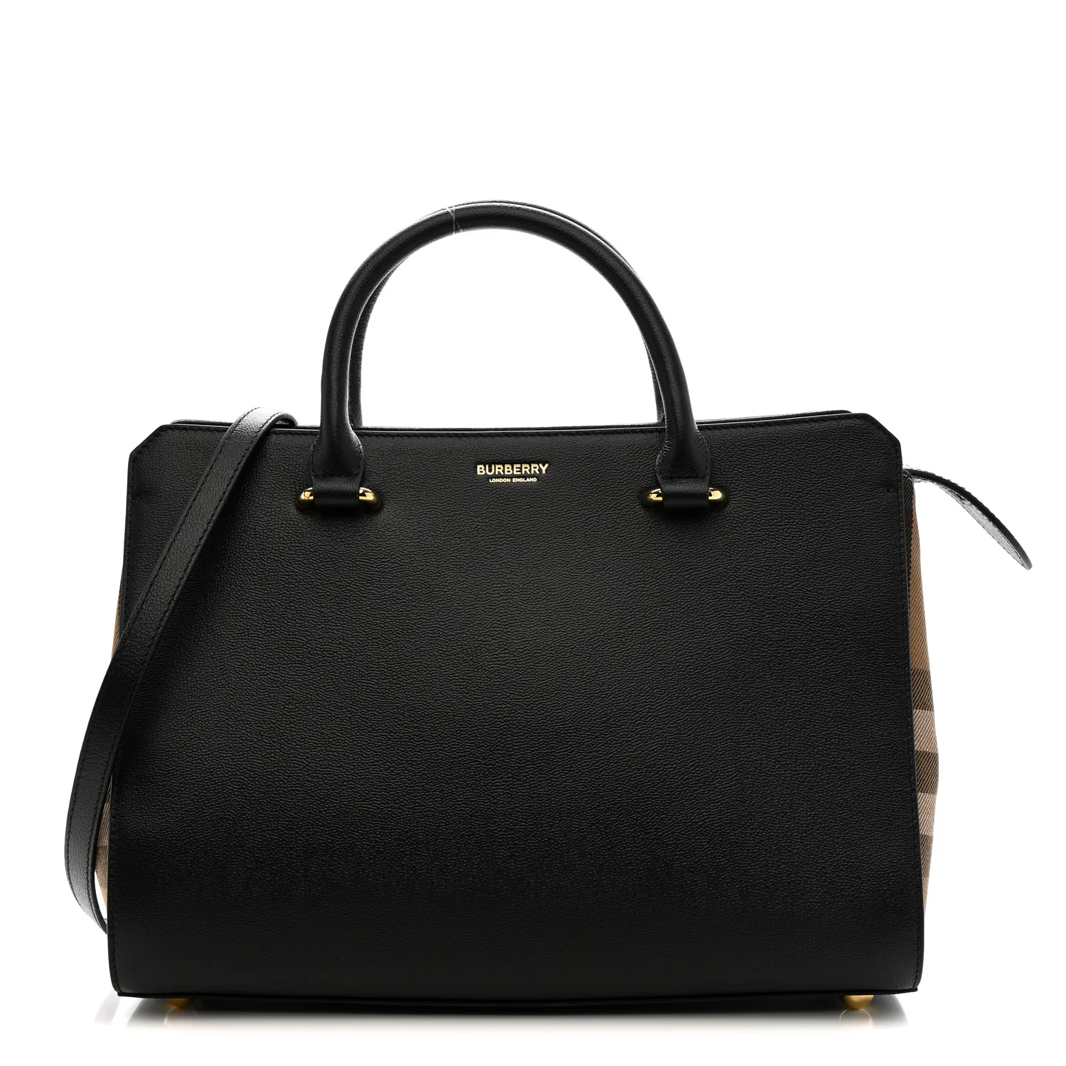 Calfskin Mega Check Small Banwell Tote Black