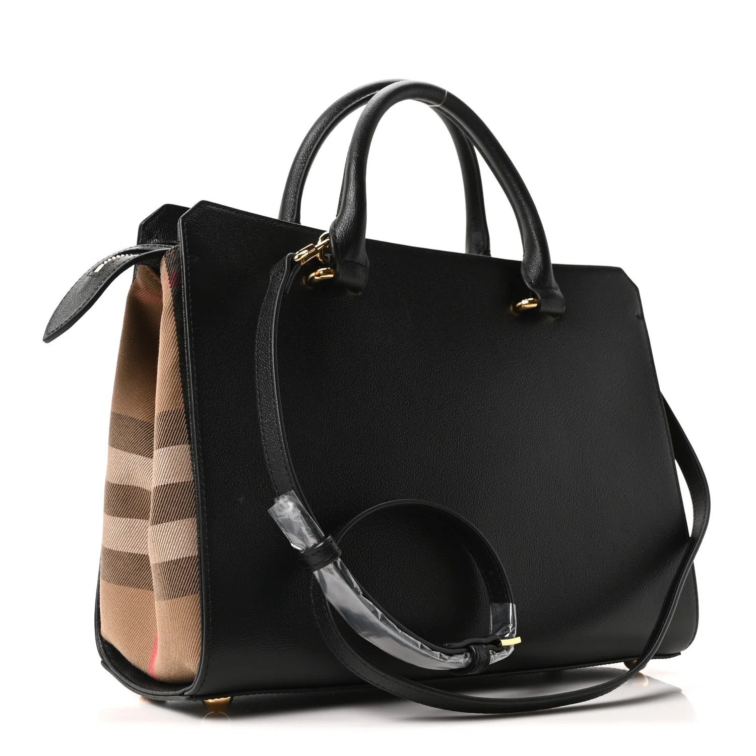 Calfskin Mega Check Small Banwell Tote Black - Image 3