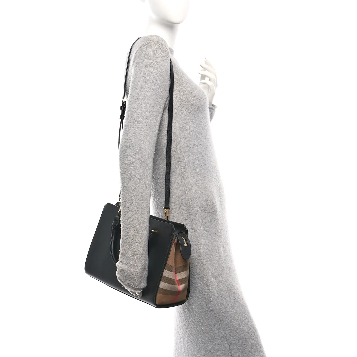 Calfskin Mega Check Small Banwell Tote Black - Image 2