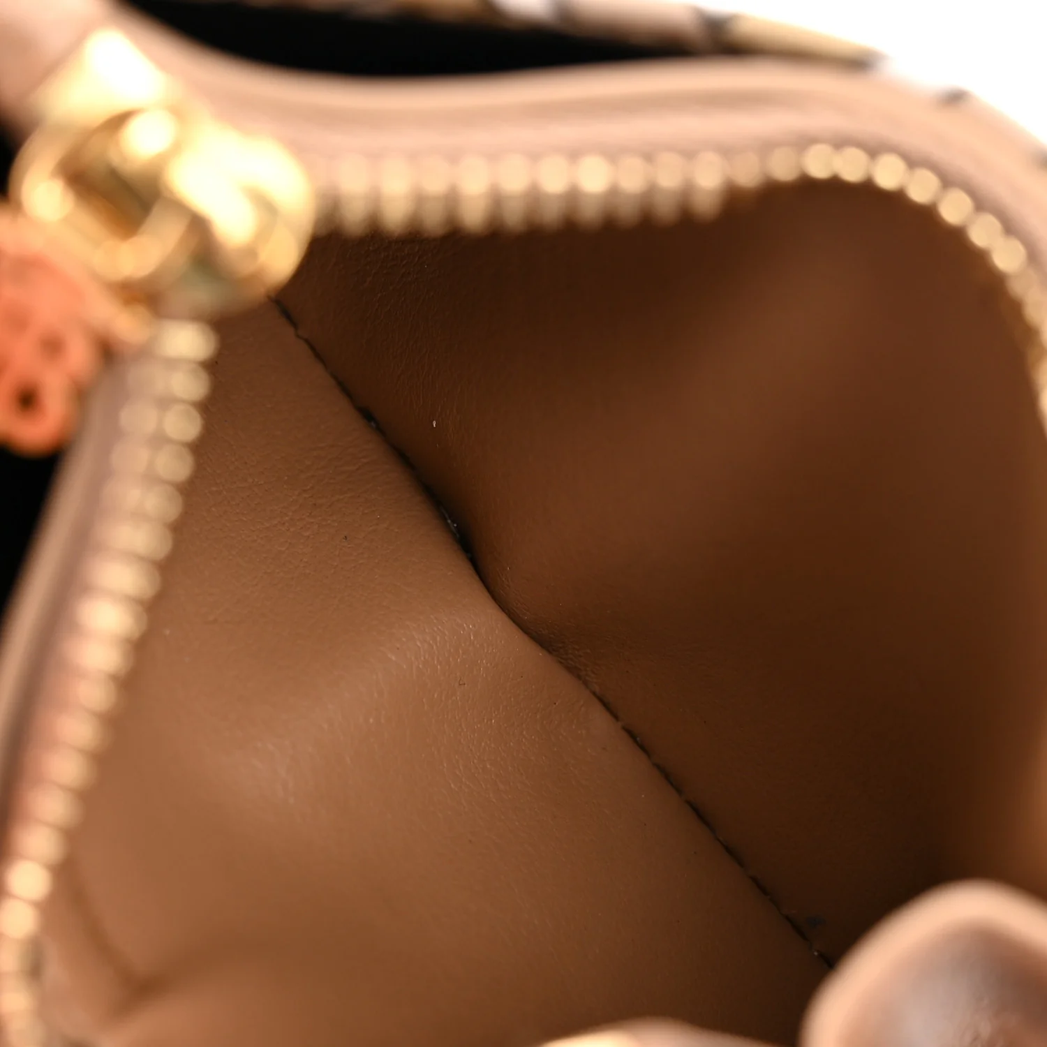 Calfskin Monogram Simone Coin Case Card Holder Beige - Image 5