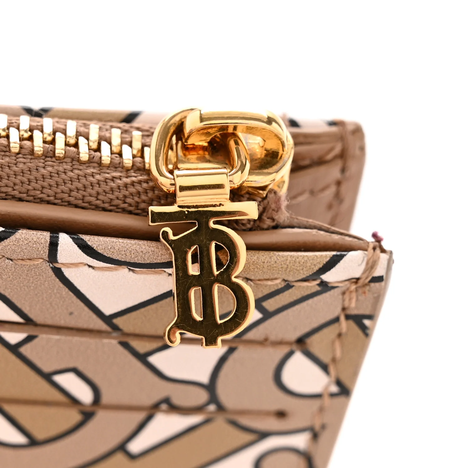 Calfskin Monogram Simone Coin Case Card Holder Beige - Image 8