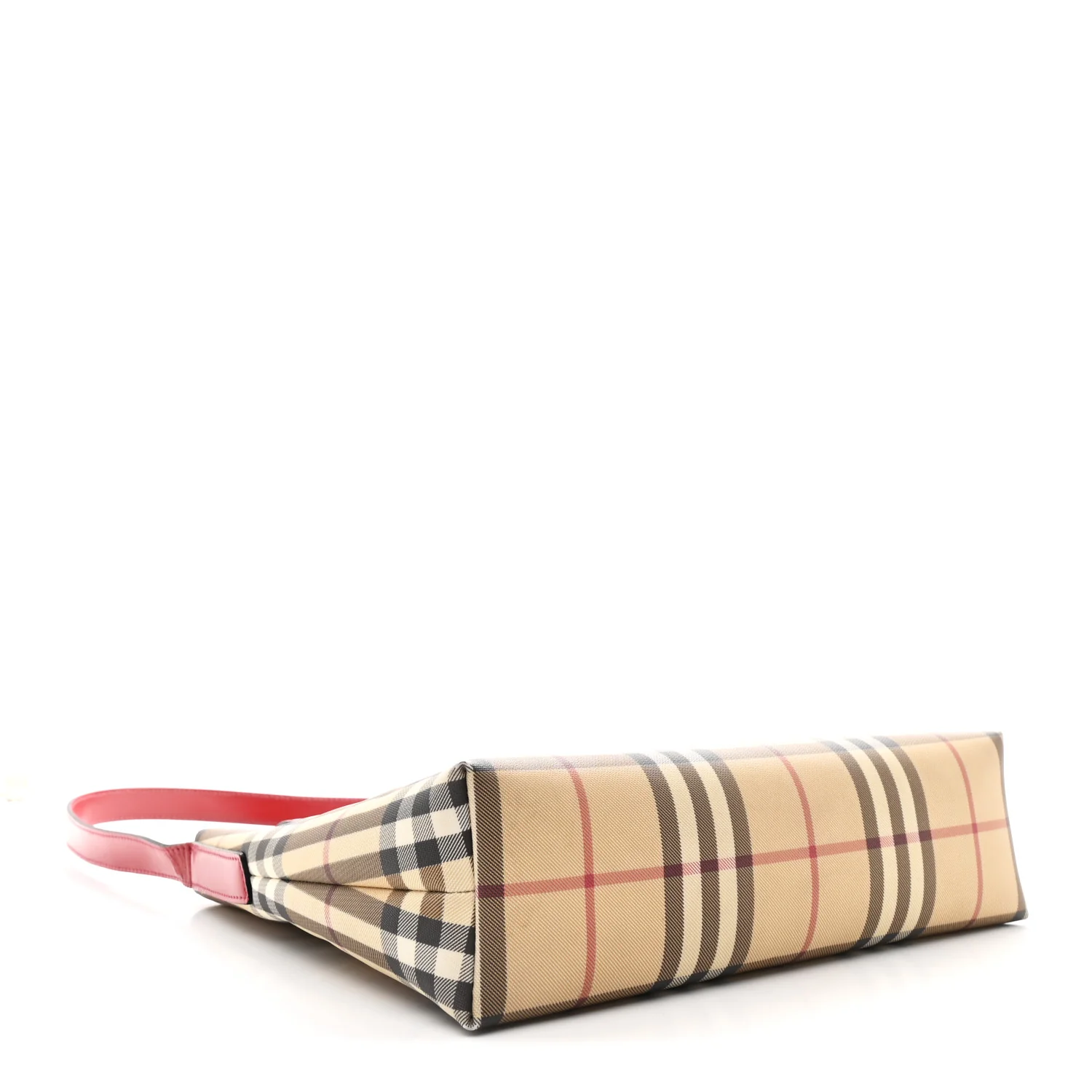Calfskin Nova Check Flap Shoulder Bag Red - Image 4