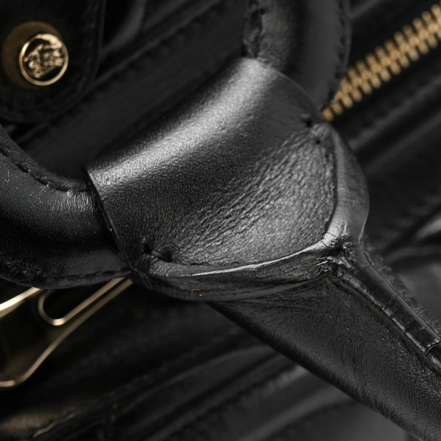 Calfskin Quilted Large Manor Tote Black - Image 13