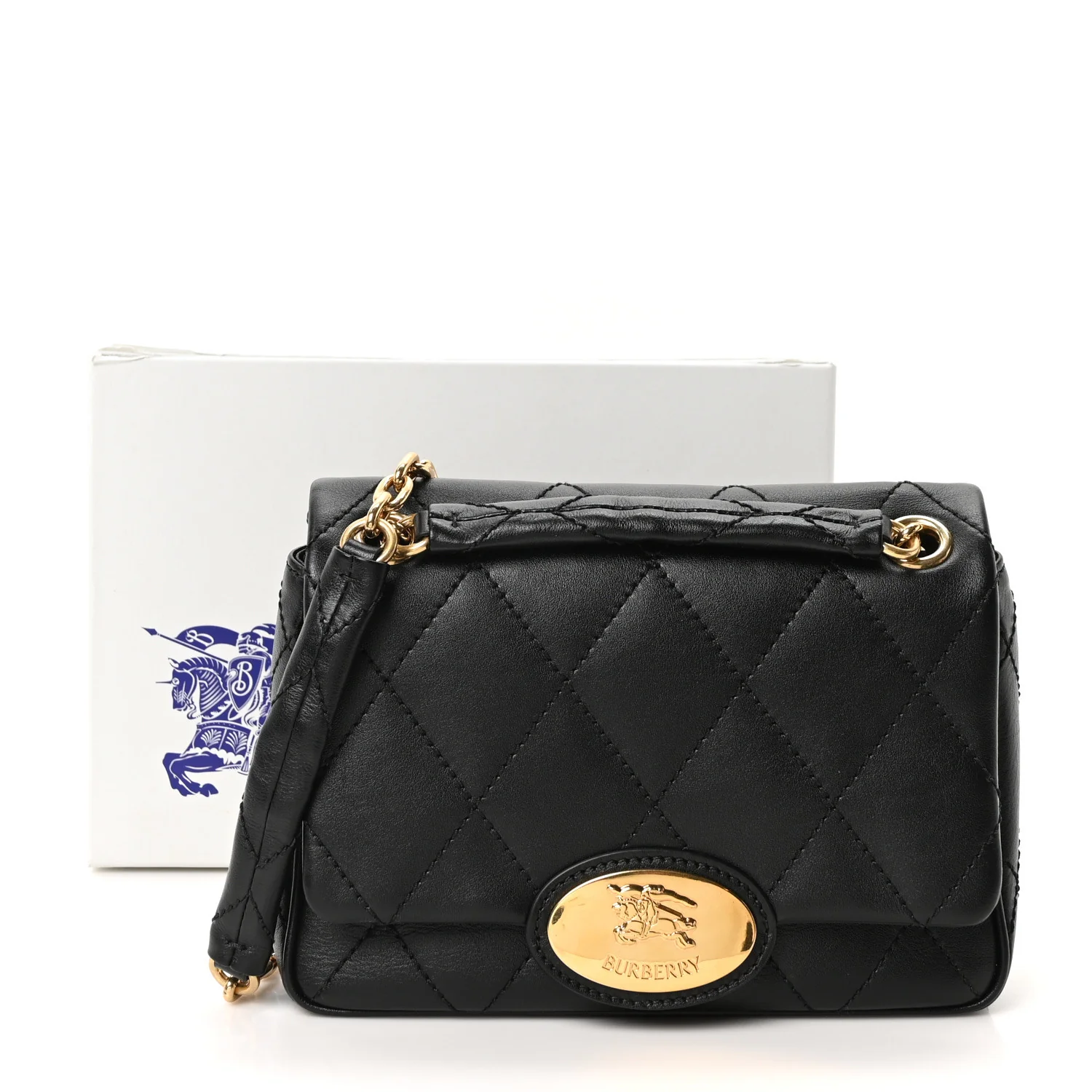 Calfskin Quilted Small Strand Bag Black - Image 11
