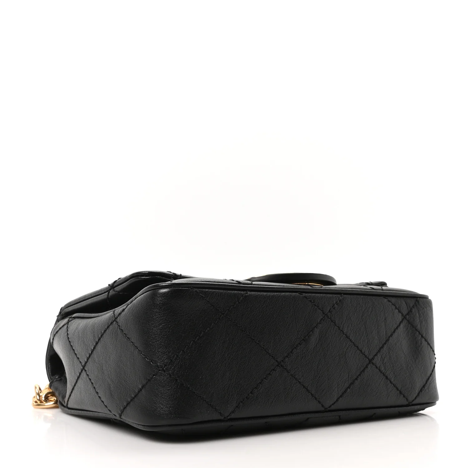 Calfskin Quilted Small Strand Bag Black - Image 4