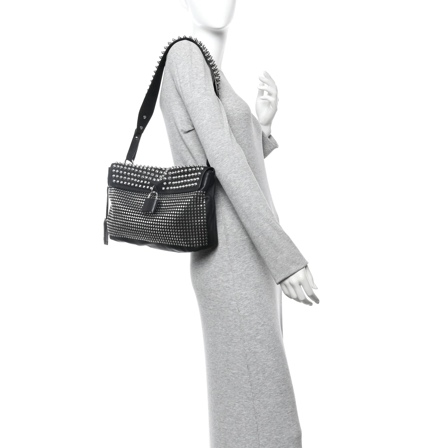 Calfskin Studded Dalston Shoulder Bag Black - Image 2
