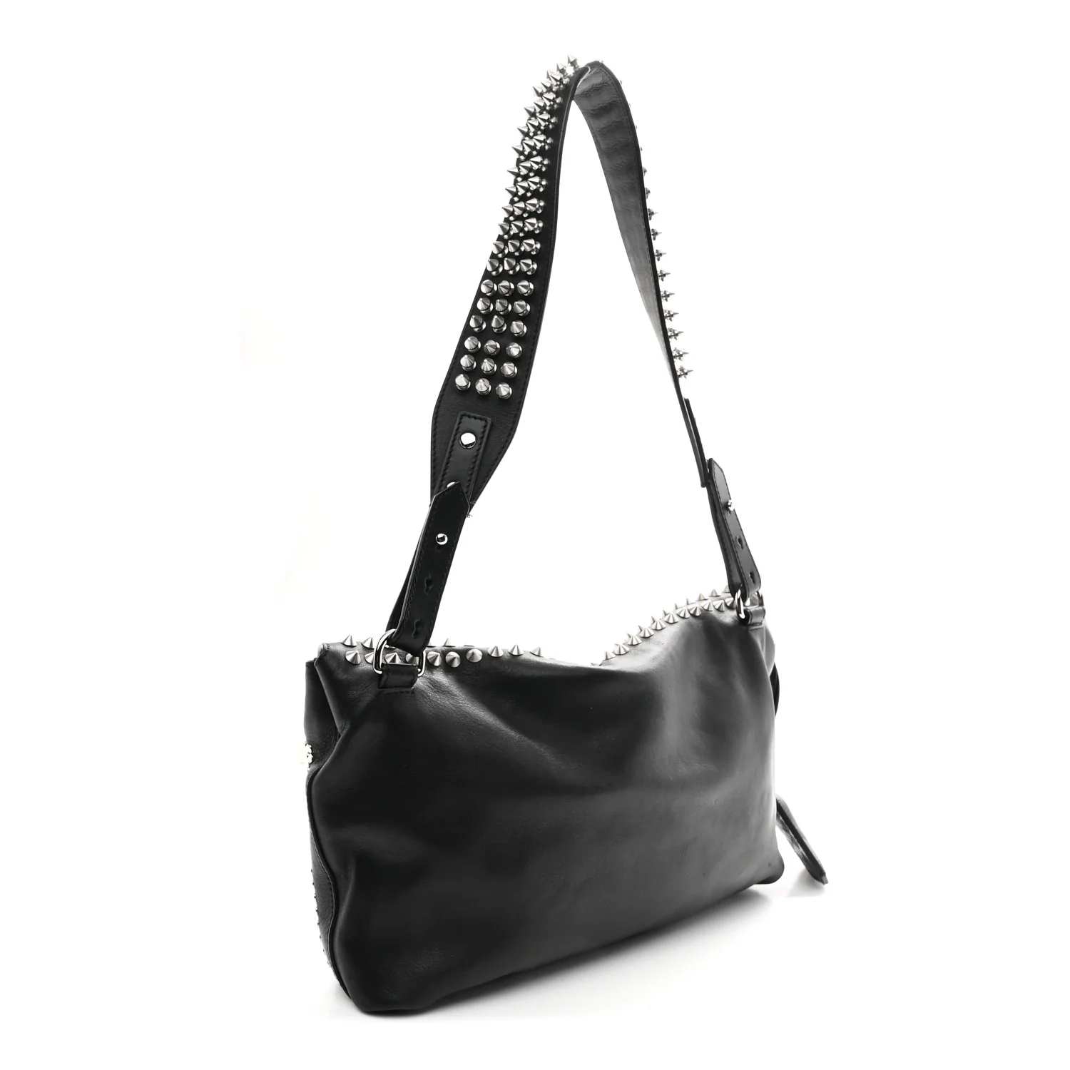 Calfskin Studded Dalston Shoulder Bag Black - Image 3