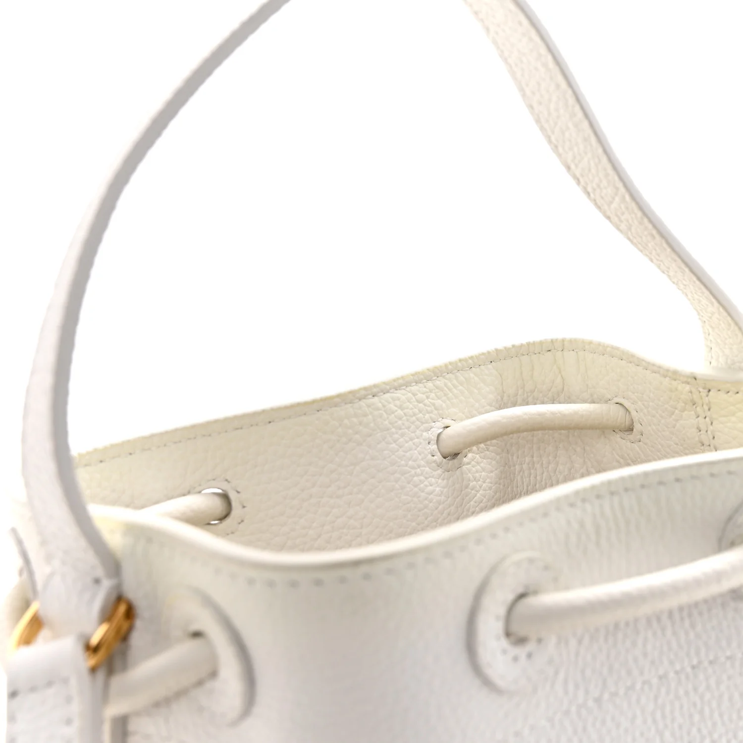 Calfskin TB Mini Bucket Bag White - Image 11