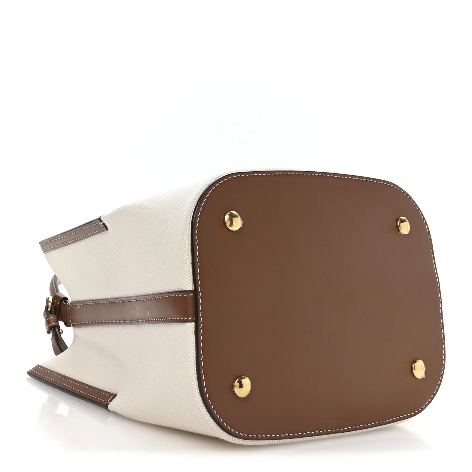 Canvas Cotton Small Peggy Bucket Bag Natural Gold - Image 6
