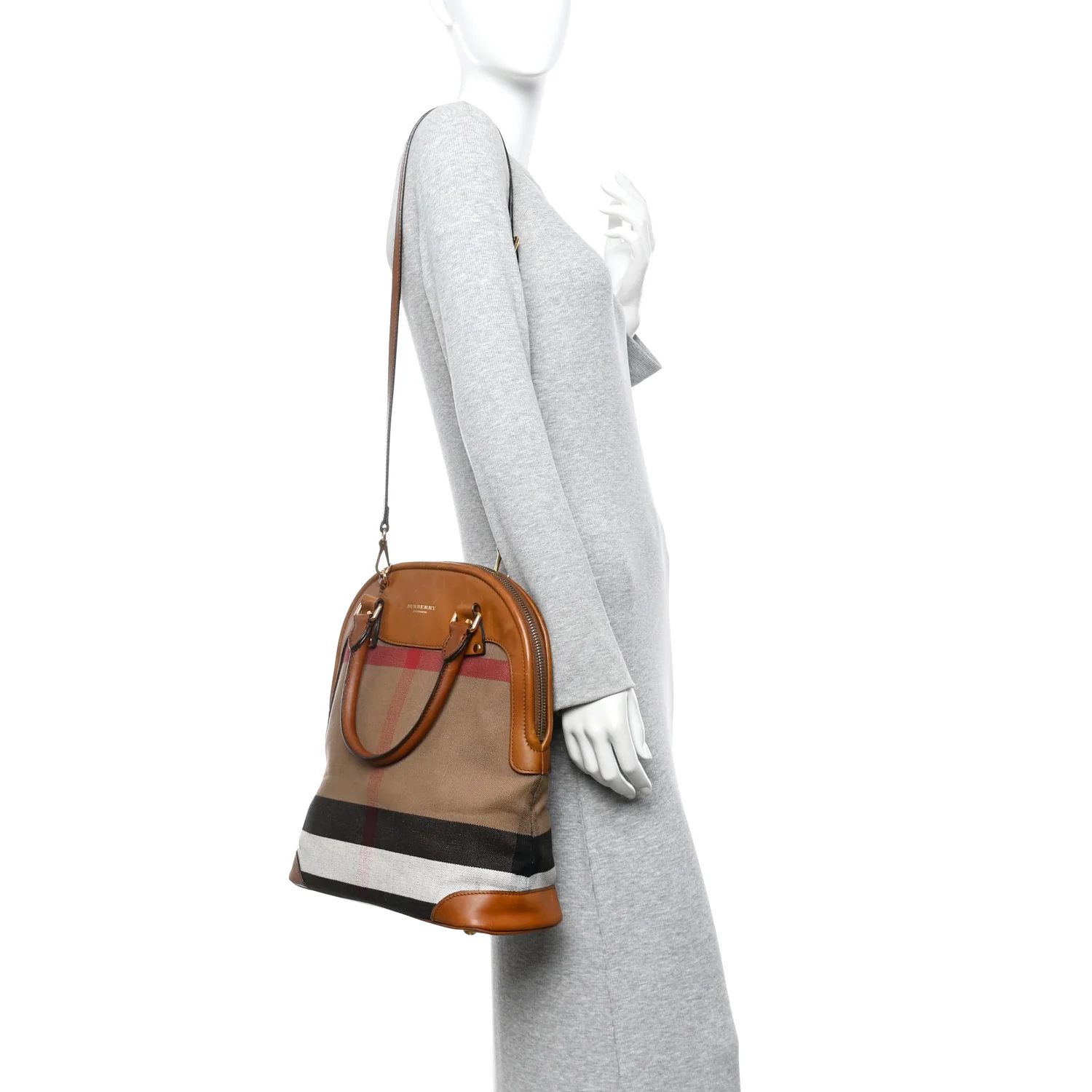Canvas Mega Check Calfskin Medium Bloomsbury Saddle Brown - Image 2
