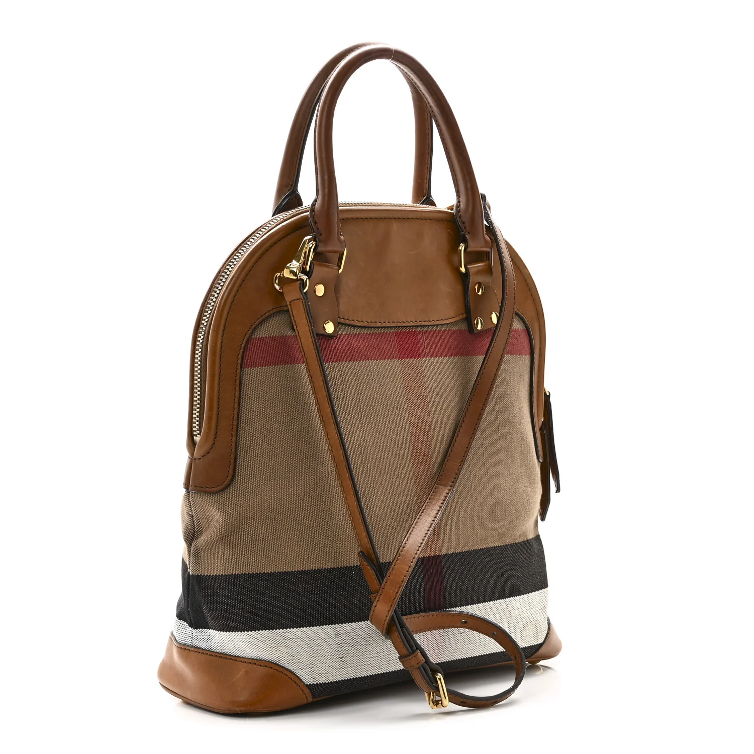 Canvas Mega Check Calfskin Medium Bloomsbury Saddle Brown - Image 3