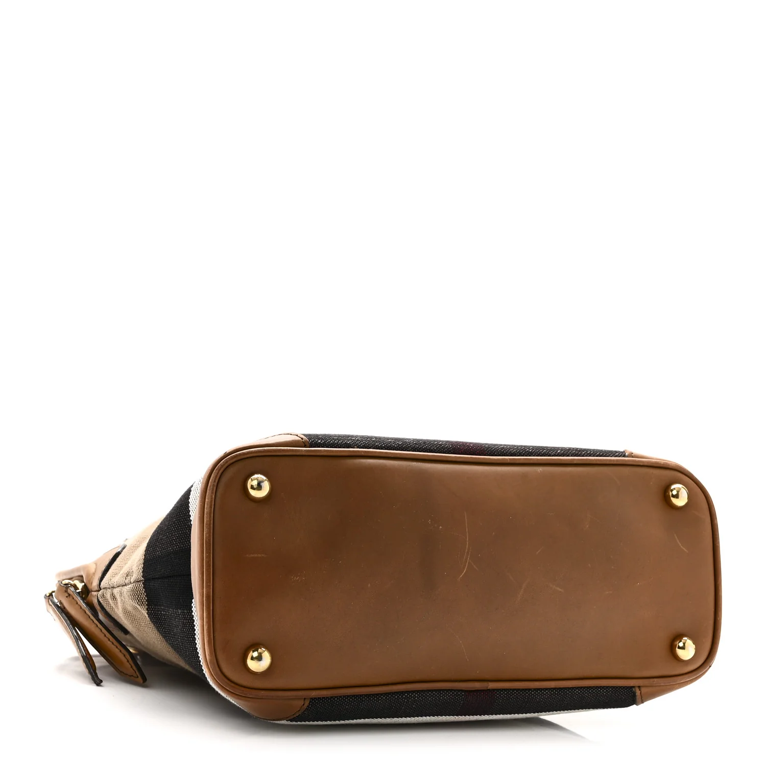 Canvas Mega Check Calfskin Medium Bloomsbury Saddle Brown - Image 4