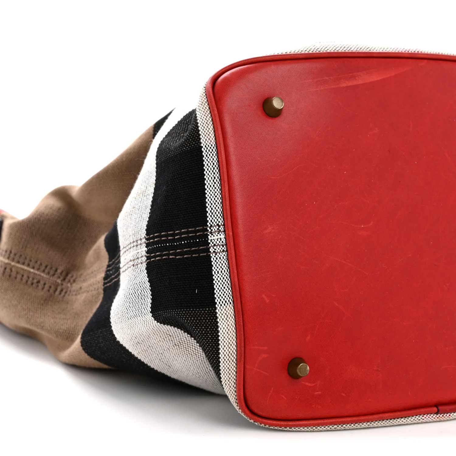Canvas Mega Check Medium Susanna Hobo Cadmium Red - Image 11