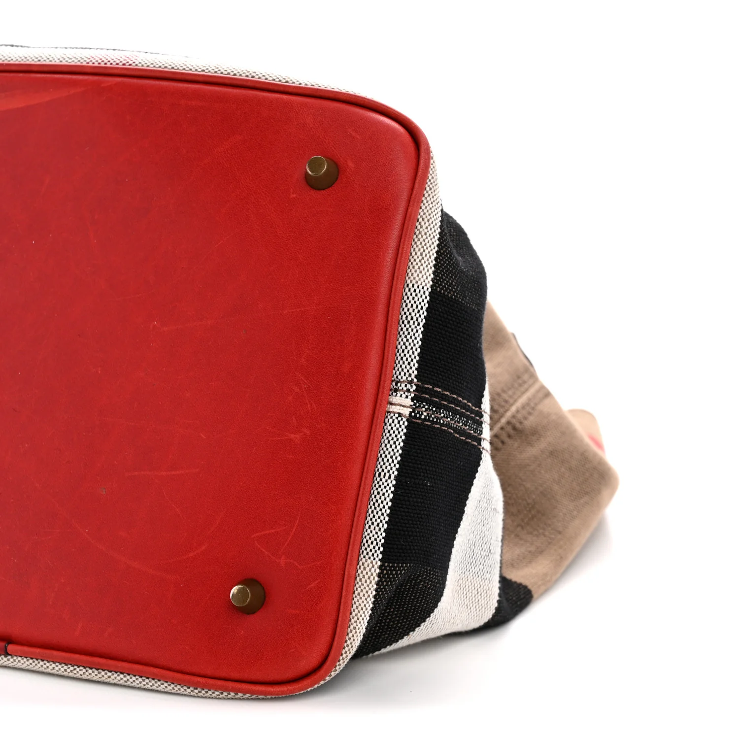 Canvas Mega Check Medium Susanna Hobo Cadmium Red - Image 12
