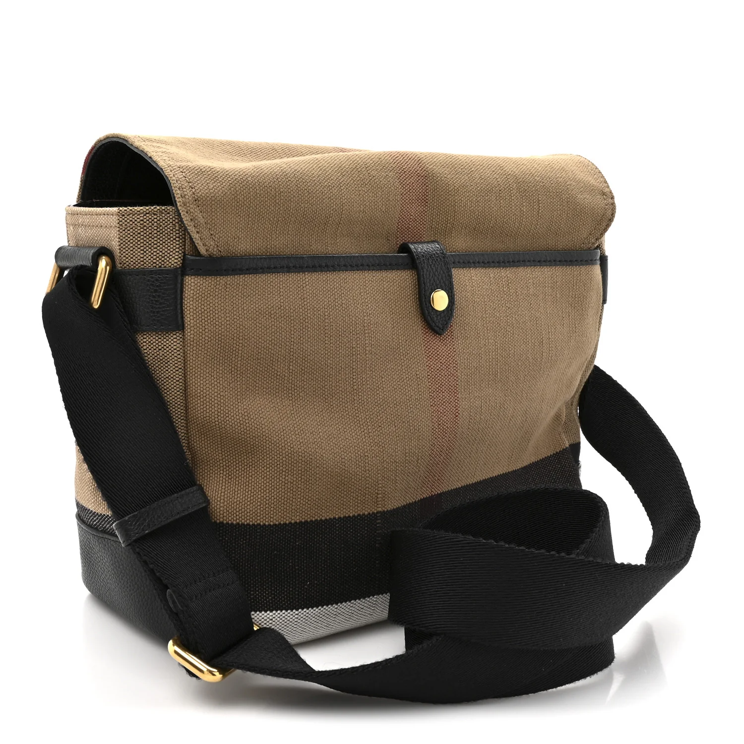 Canvas Mega Check Small Baildon Messenger Bag Black - Image 3