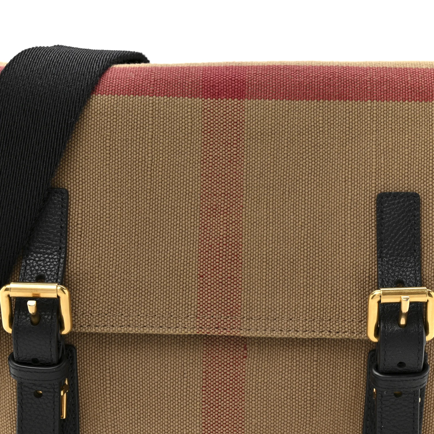 Canvas Mega Check Small Baildon Messenger Bag Black - Image 8