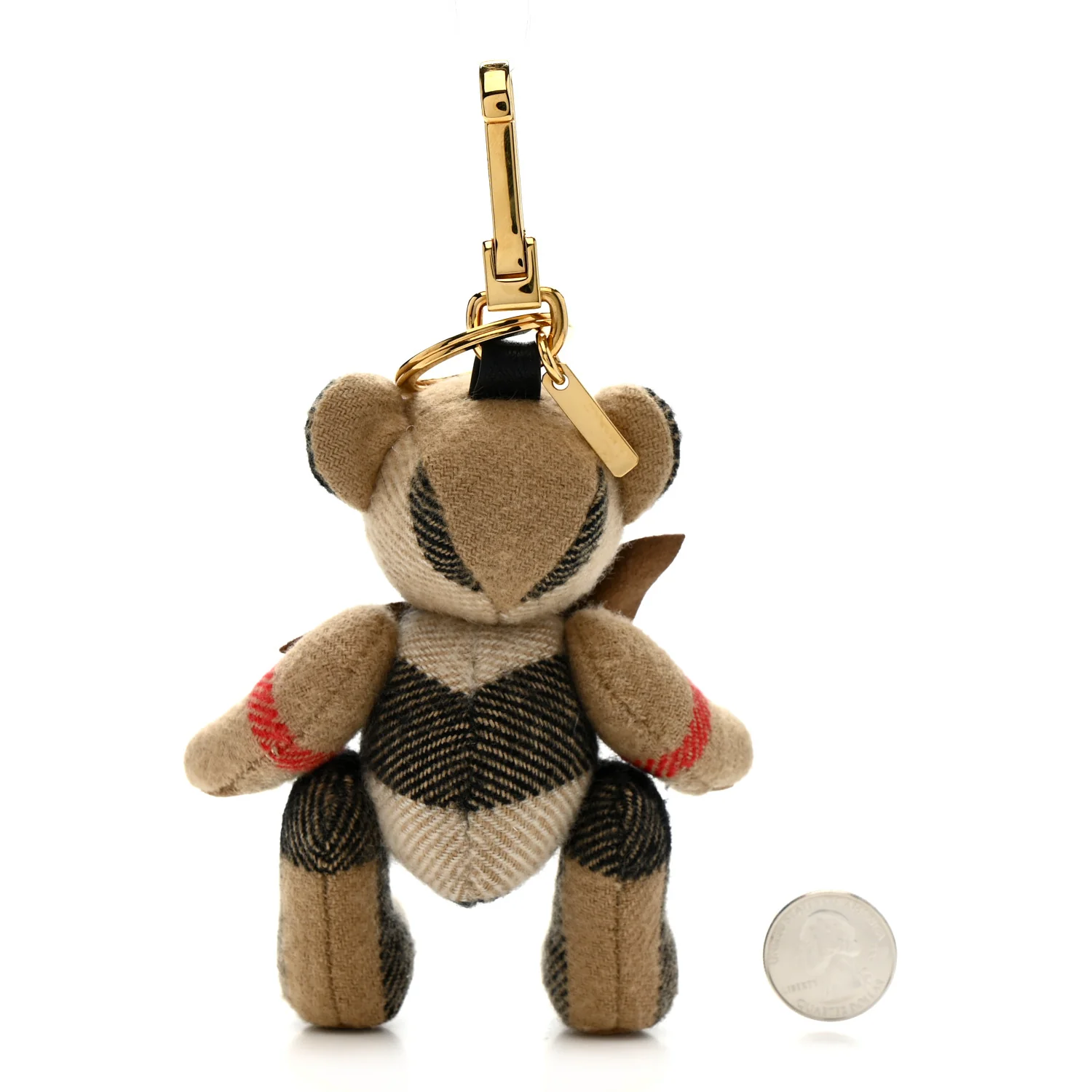 Cashmere House Check Thomas Bear Bag Charm Camel Gold - Image 2