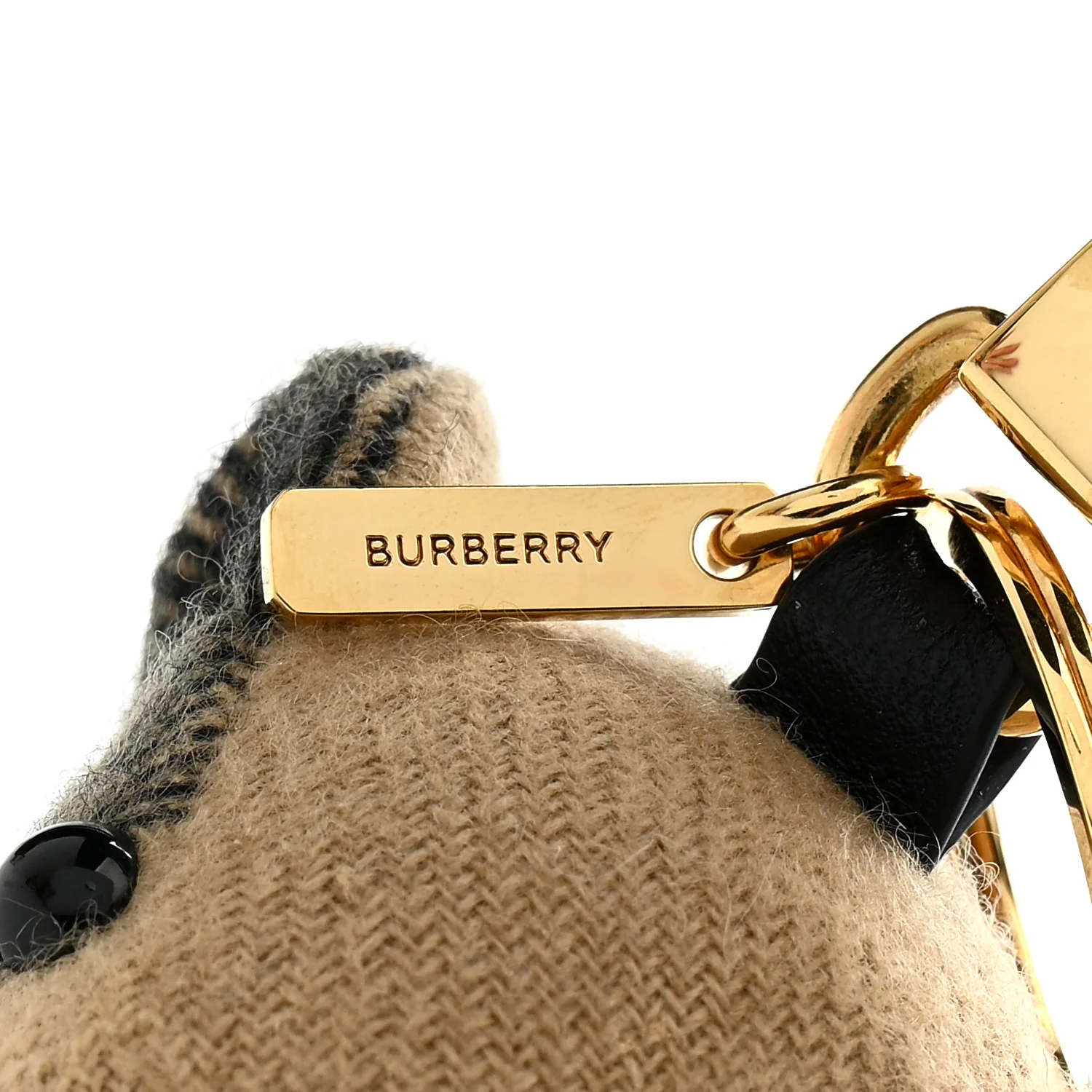 Cashmere House Check Thomas Bear Bag Charm Camel Gold - Image 3