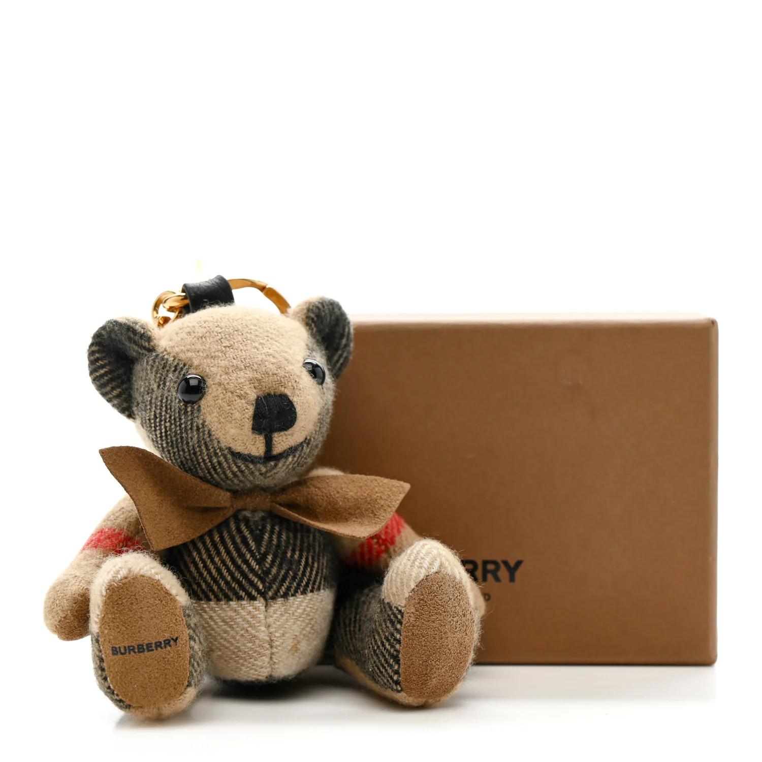 Cashmere House Check Thomas Bear Bag Charm Camel Gold - Image 4