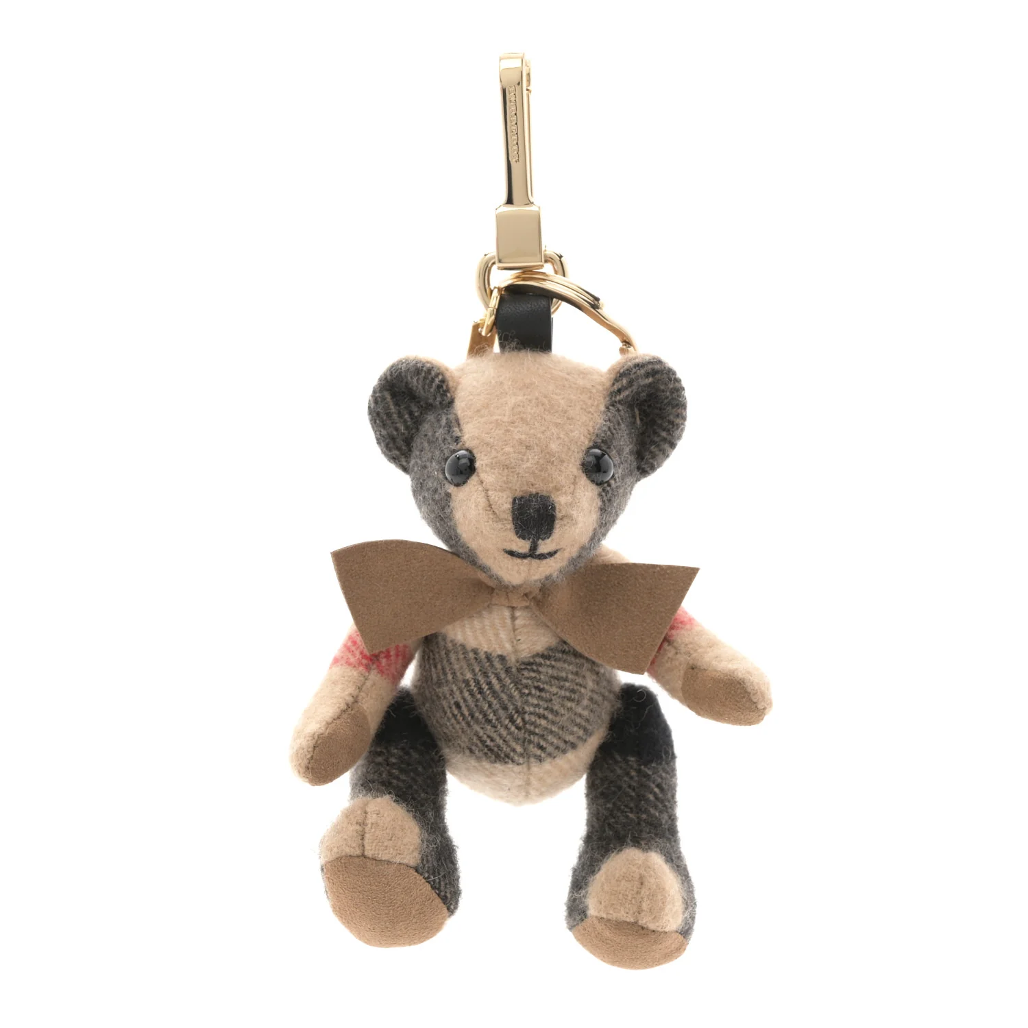 Cashmere House Check Thomas Bear Bag Charm Camel Gold