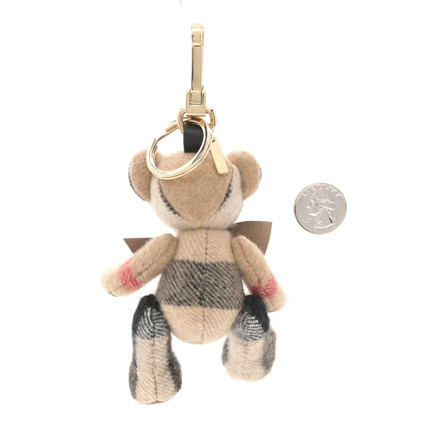 Cashmere House Check Thomas Bear Bag Charm Camel Gold - Image 2