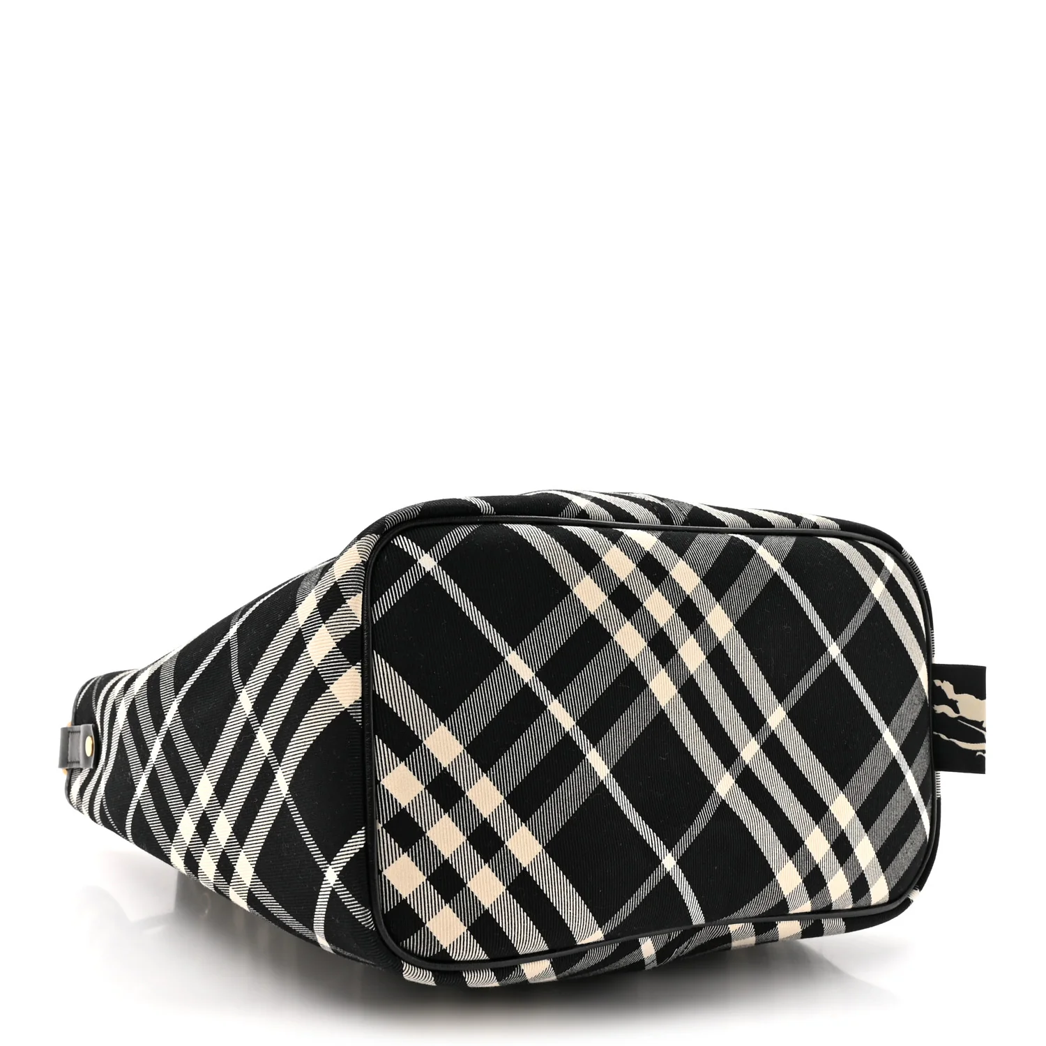Check Medium Bucket Bag Black Calico - Image 4