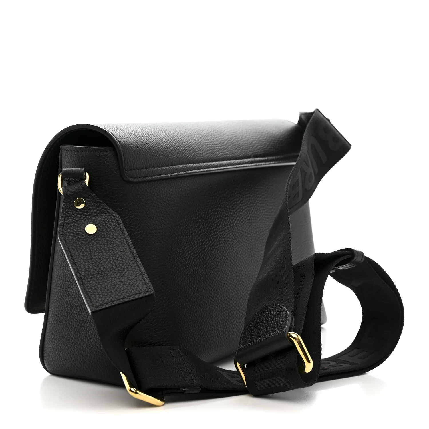 Coated Canvas Calfskin Vintage Check Medium Note Crossbody Bag Black - Image 3