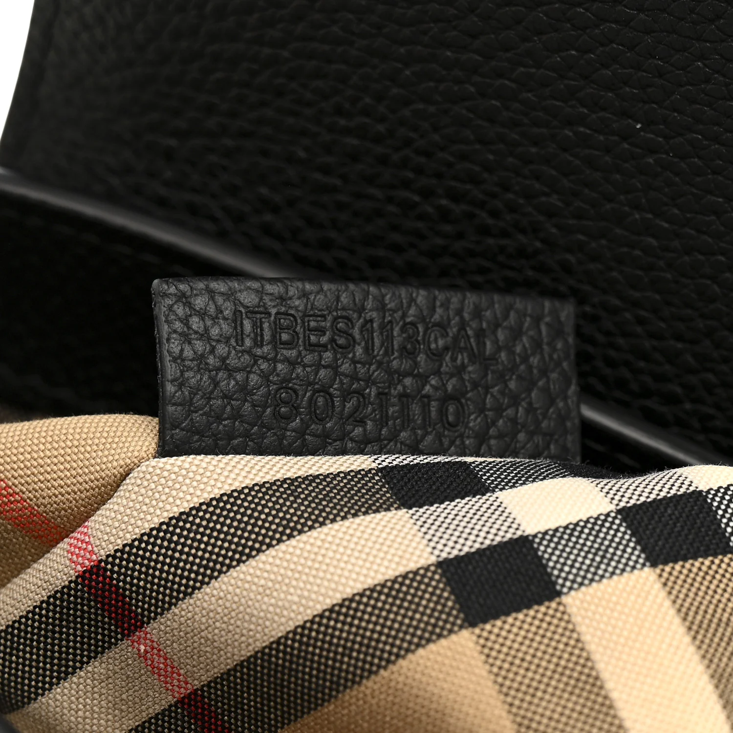 Coated Canvas Calfskin Vintage Check Medium Note Crossbody Bag Black - Image 7