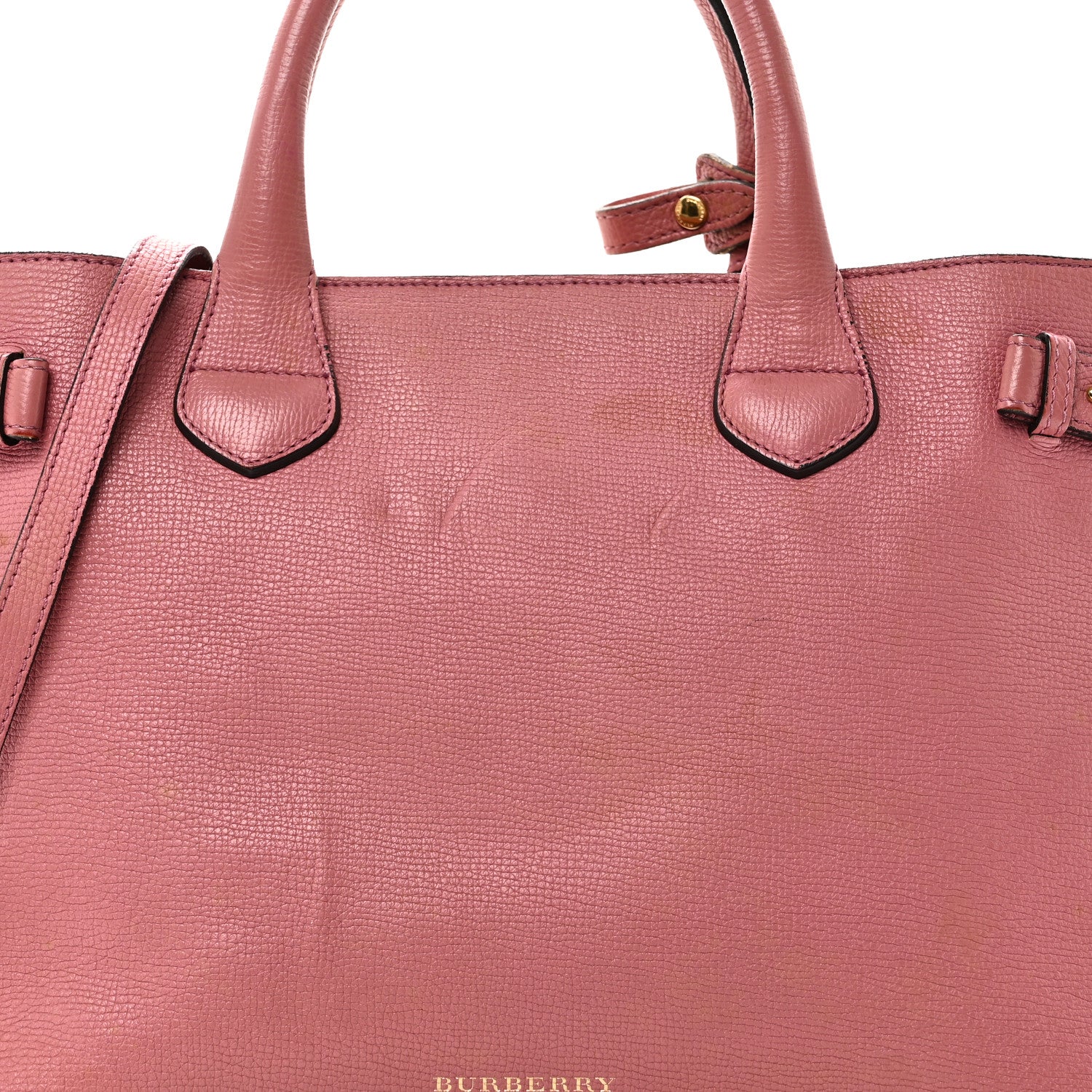 Derby Calfskin House Check Medium Banner Tote Mauve Pink - Image 7