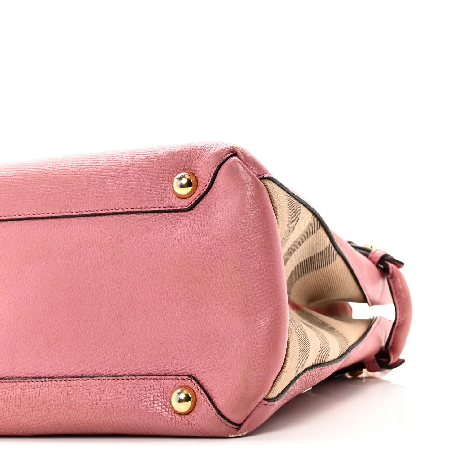 Derby Calfskin House Check Medium Banner Tote Mauve Pink - Image 9