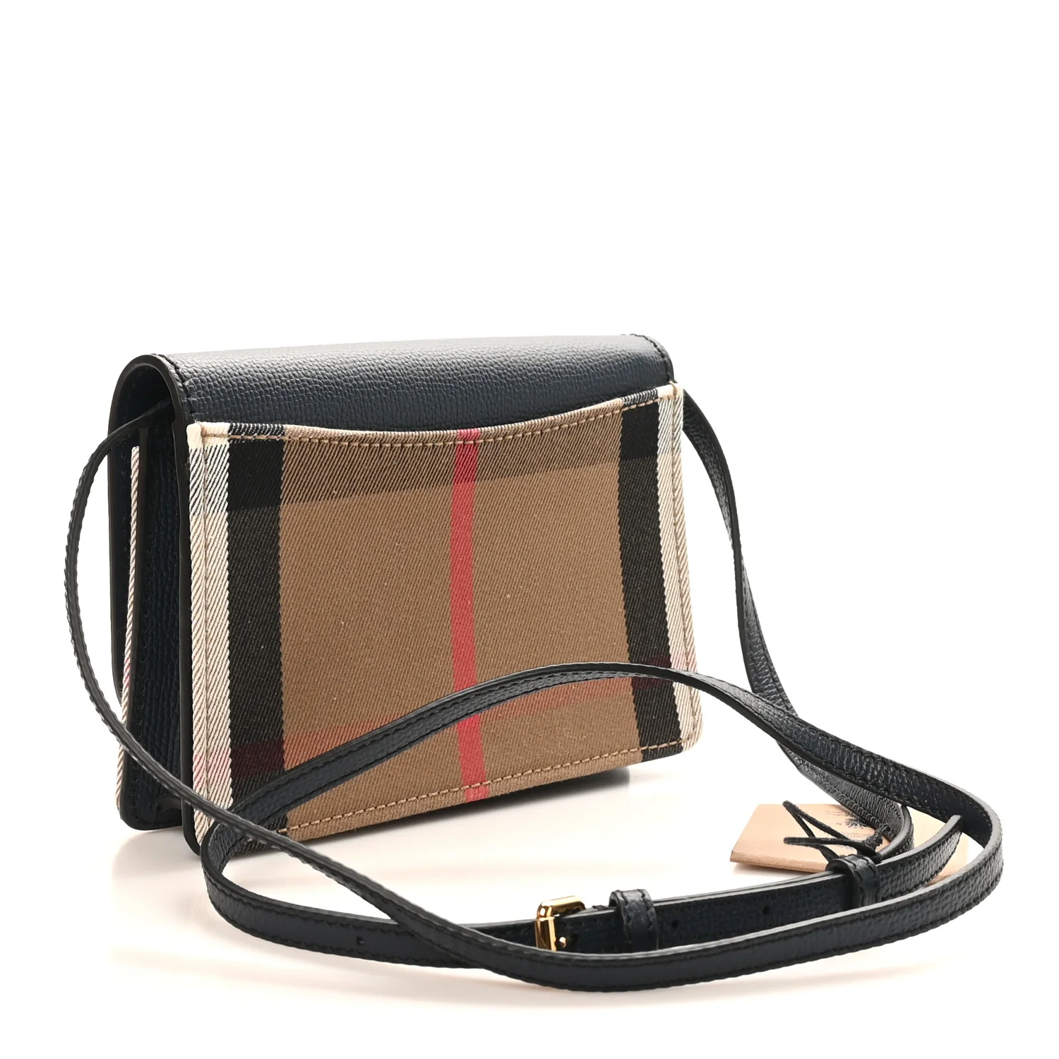Derby Calfskin House Check Mini Hampshire Wallet On Chain Ink Blue - Image 3