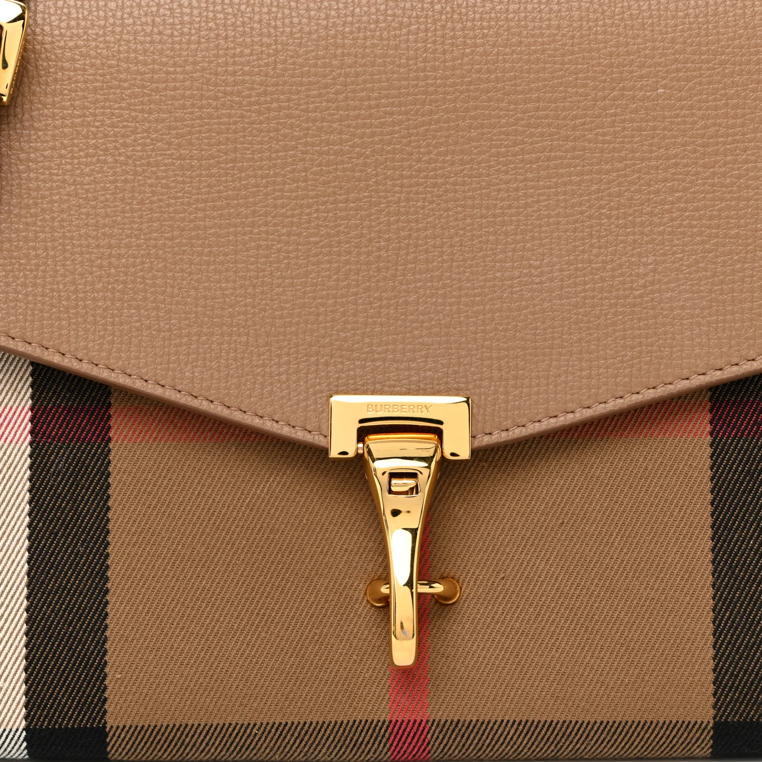 Derby Calfskin House Check Small Macken Crossbody Bag Camel - Image 8