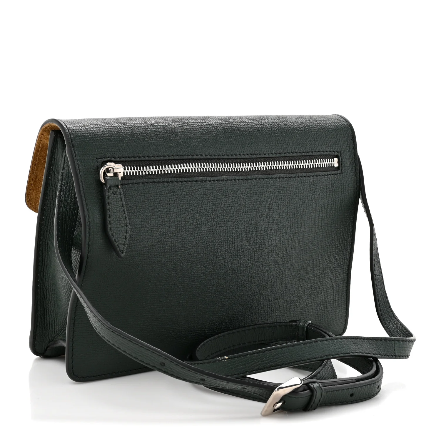 Derby Calfskin House Check Small Macken Crossbody Bag Dark Bottle Green - Image 3