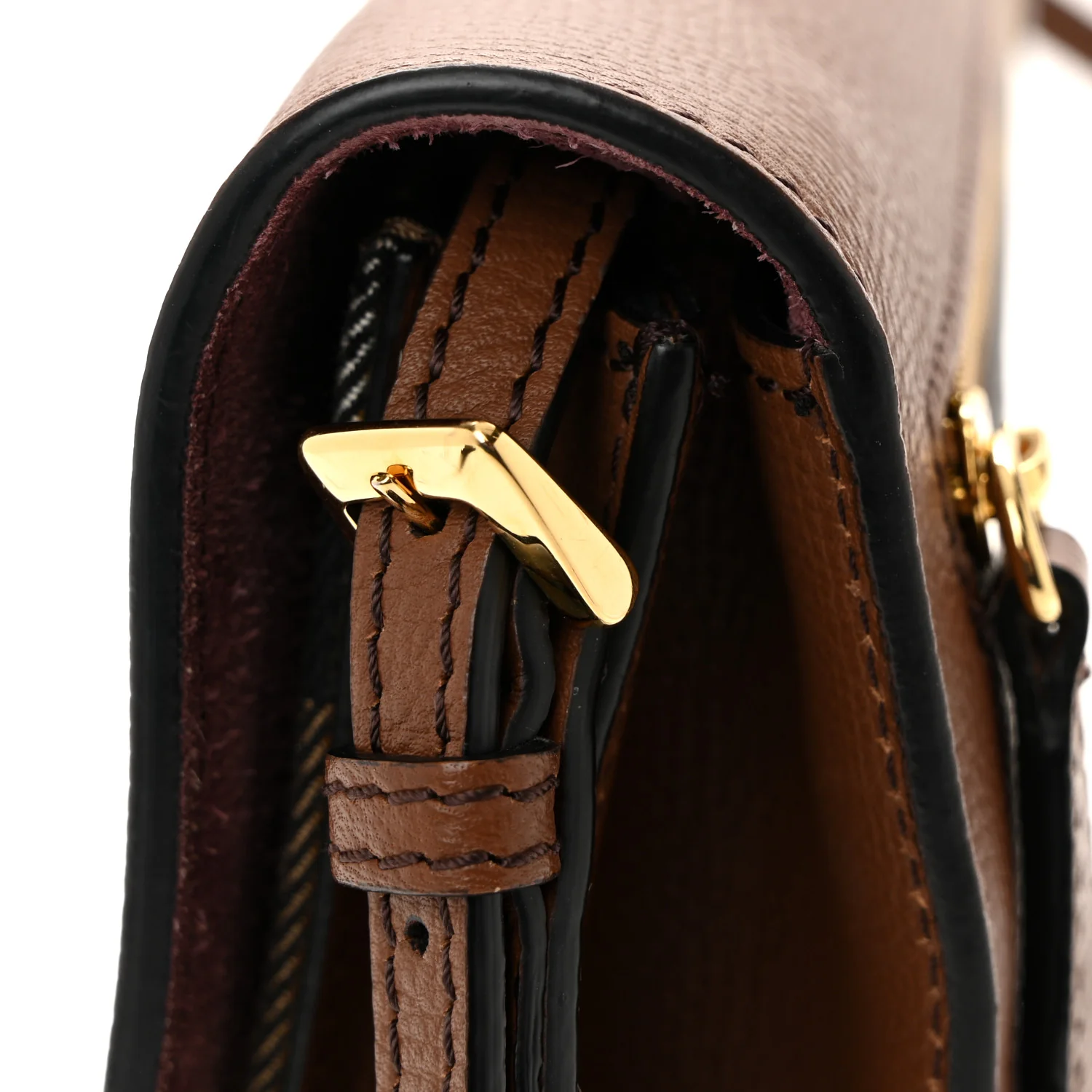 Derby Calfskin House Check Small Macken Crossbody Bag Tan - Image 10