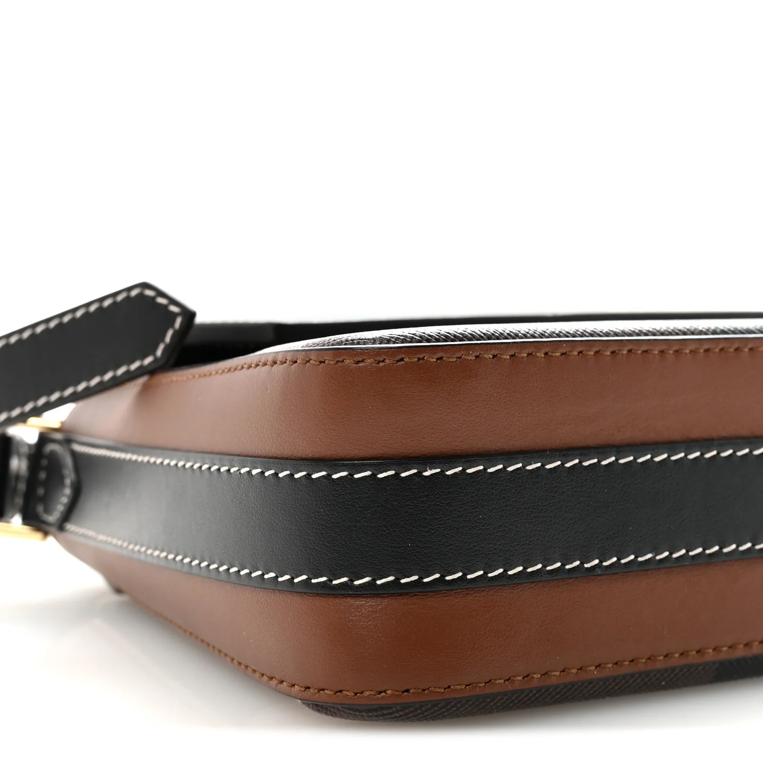 E-Canvas Check Calfskin Catherine Shoulder Bag Dark Birch Brown - Image 8